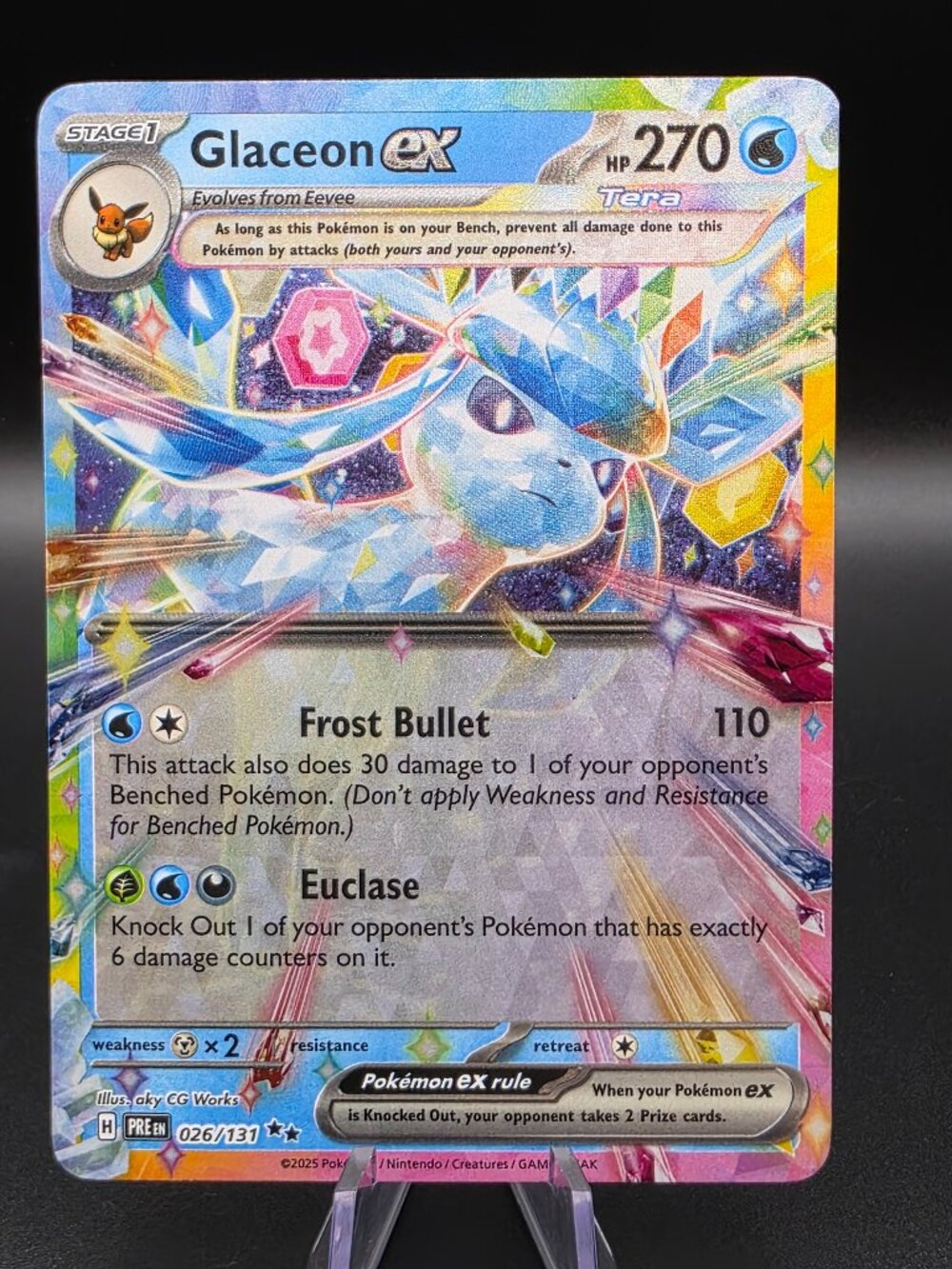 Glaceon ex 026/131 Holo Double Rare Prismatic Evolutions Pokemon Near Mint